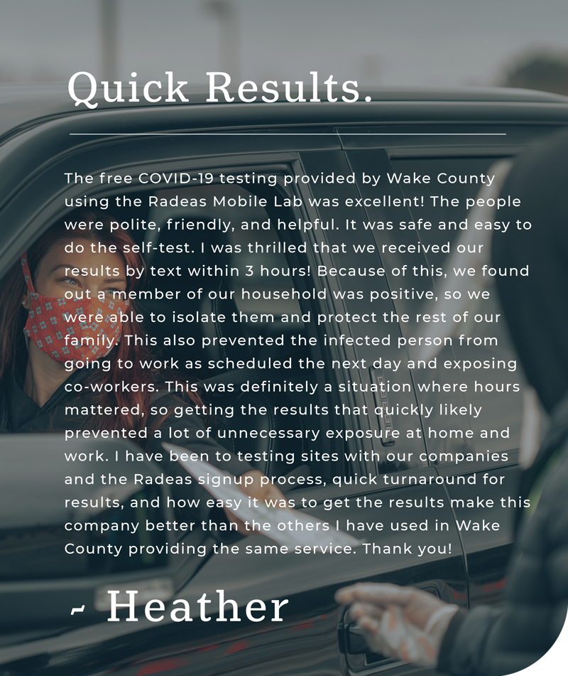 COVID testing testimonial